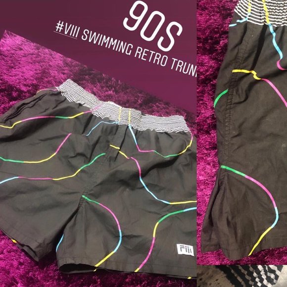 Vintage Fiii Unisex Swimming Retro Trunks - Picture 1 of 3
